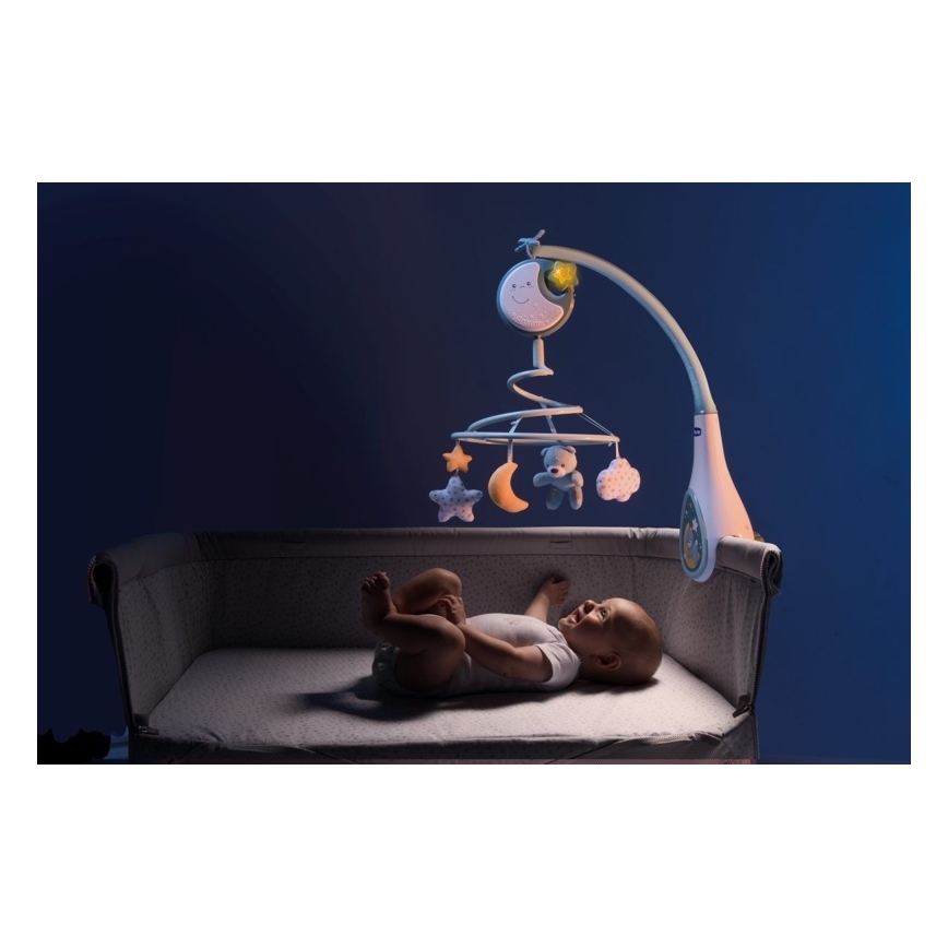 Chicco - Pinnasänky mobile melodialla 3in1 NEXT2DREAMS 3xAA sininen