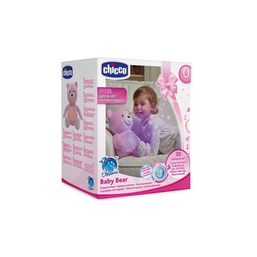 Chicco - Projektori melodialla BABY BEAR 3xAAA pinkki