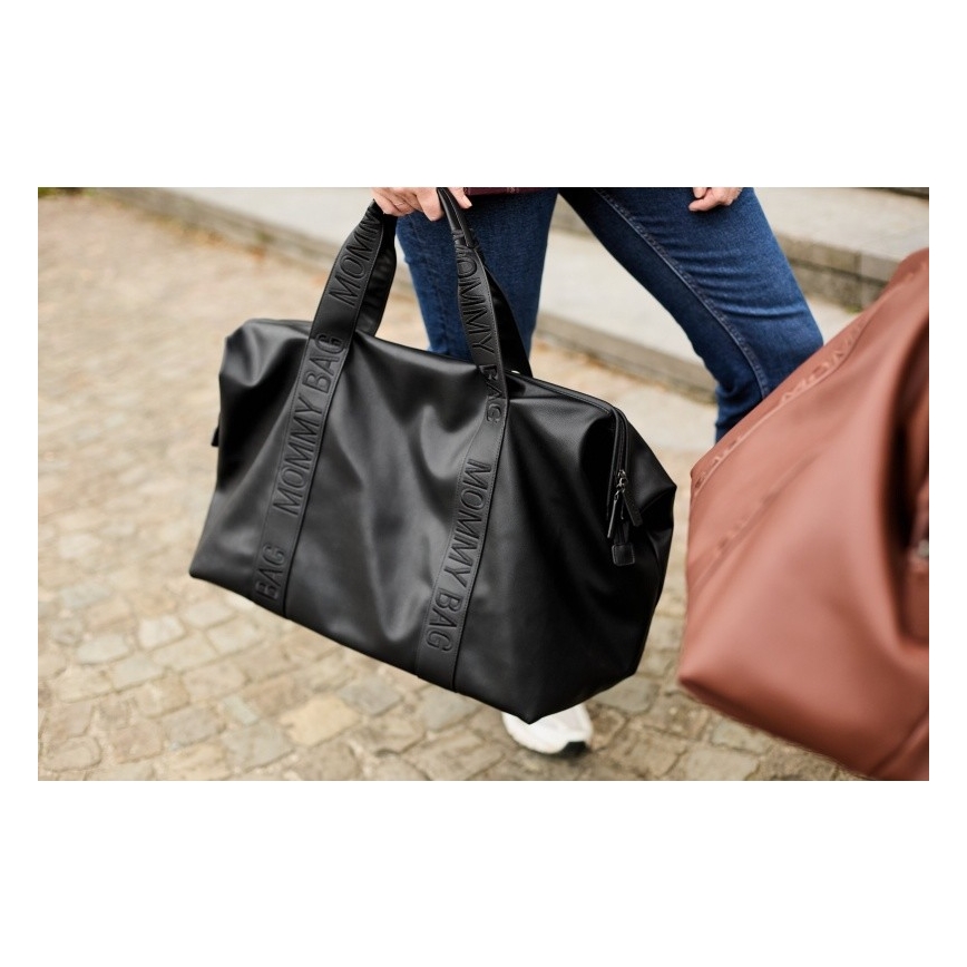 Childhome - Vaihtolaukku MOMMY BAG LEATHER musta