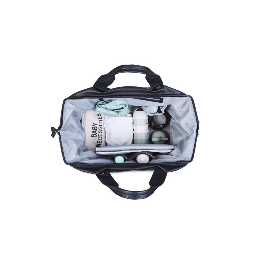 Childhome - Vaihtolaukku MOMMY BAG LEATHER musta