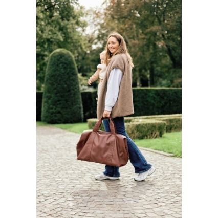 Childhome - Vaihtolaukku MOMMY BAG LEATHER ruskea