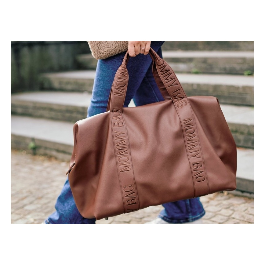 Childhome - Vaihtolaukku MOMMY BAG LEATHER ruskea