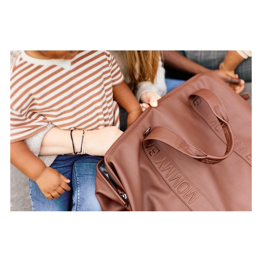 Childhome - Vaihtolaukku MOMMY BAG LEATHER ruskea