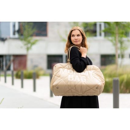 Childhome - Vaihtolaukku MOMMY BAG PUFFERED beige