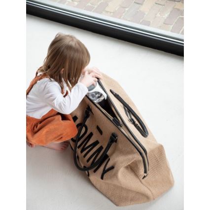 Childhome - Vaihtolaukku MOMMY BAG RAFFIA LOOK beige