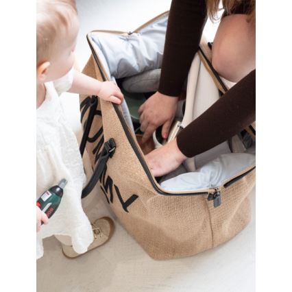 Childhome - Vaihtolaukku MOMMY BAG RAFFIA LOOK beige