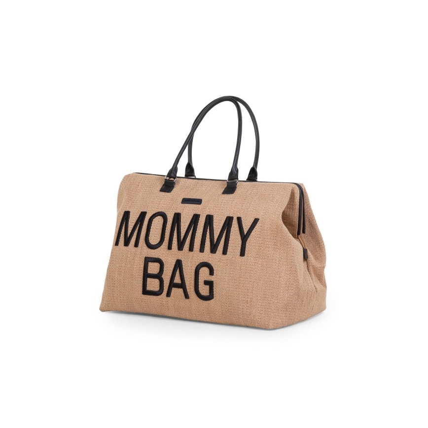 Childhome - Vaihtolaukku MOMMY BAG RAFFIA LOOK beige
