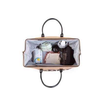 Childhome - Vaihtolaukku MOMMY BAG RAFFIA LOOK beige