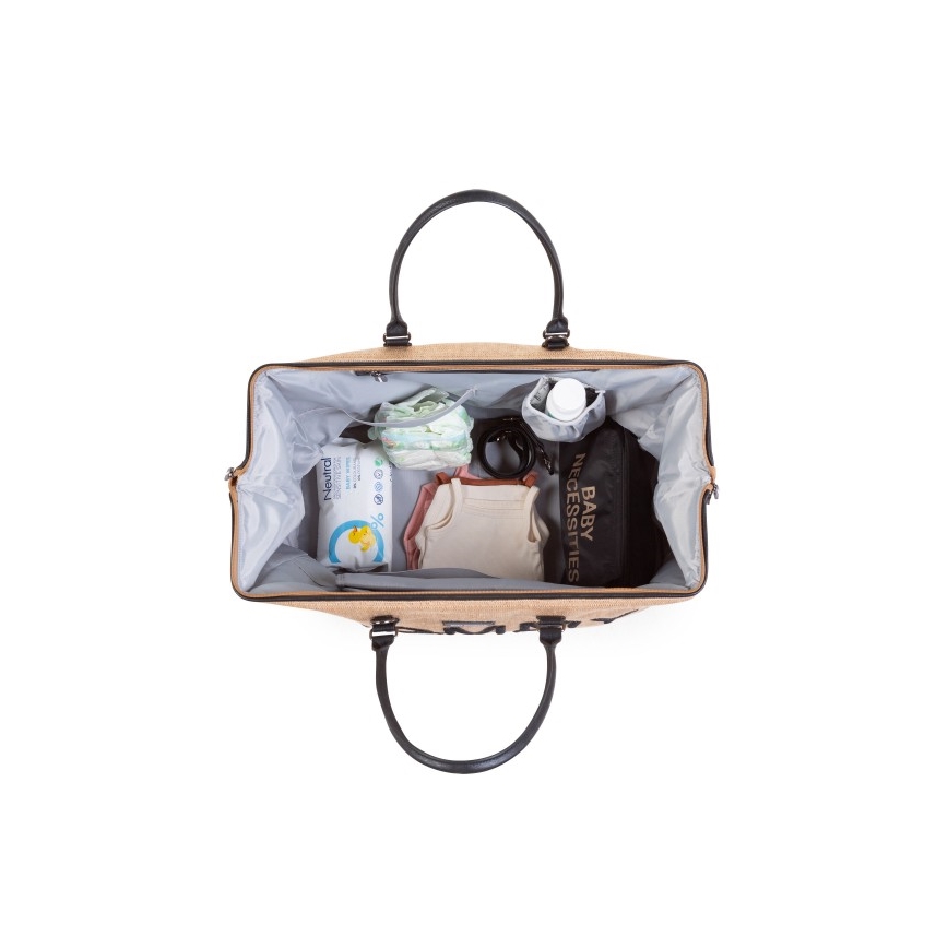 Childhome - Vaihtolaukku MOMMY BAG RAFFIA LOOK beige