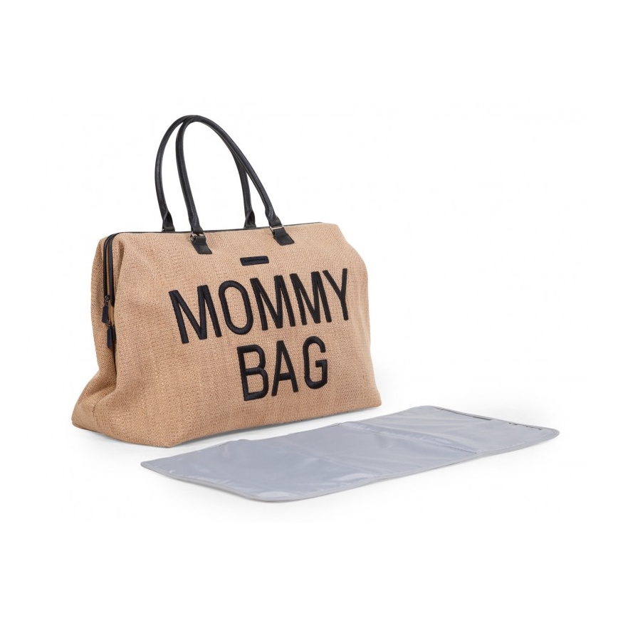 Childhome - Vaihtolaukku MOMMY BAG RAFFIA LOOK beige