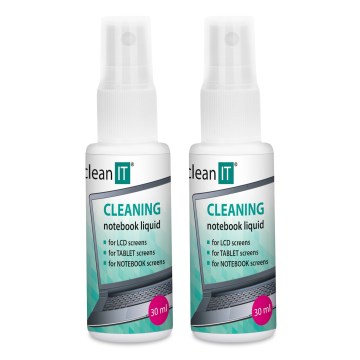 CLEAN IT CL-182 - Näytön puhdistusliuos ja liinalla 2x 30 mm