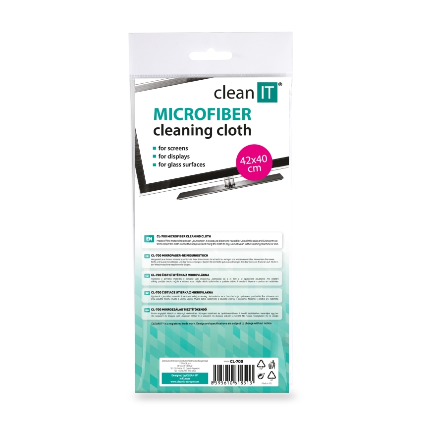 CLEAN IT CL-700 - Mikrokuitupuhdistusliina 40x42 cm sininen