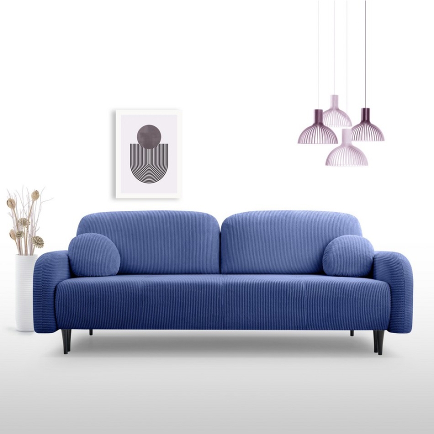 CLOUDY verhoiltu 3-paikkainen vuodesohva, sininen