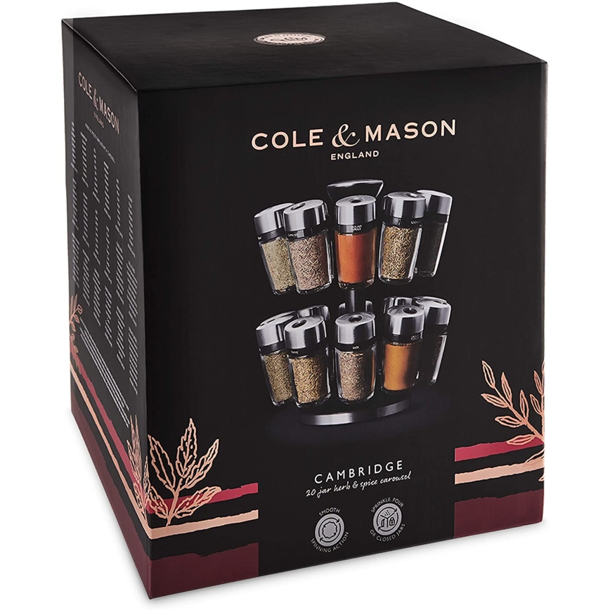 Cole&Mason - Pyörivä teline ja maustepurkit MASTER 21 kpl