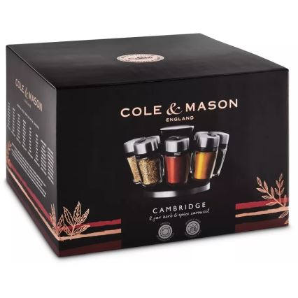 Cole&Mason - Pyörivä teline ja maustepurkit MASTER 9 kpl