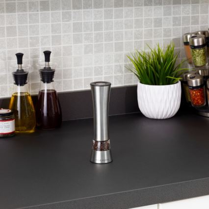 Cole&Mason - Sähköinen salt or pepper grinder BURFORD 4xAAA 18 cm mattakromi
