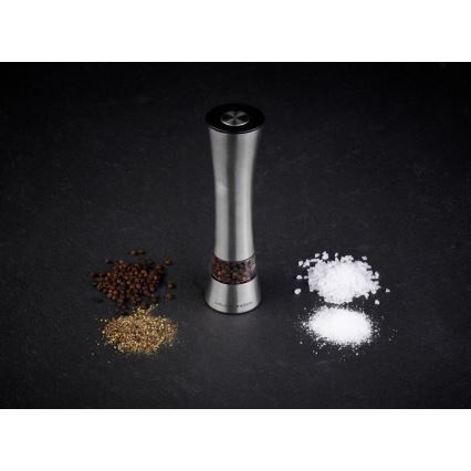 Cole&Mason - Sähköinen salt or pepper grinder BURFORD 4xAAA 18 cm mattakromi