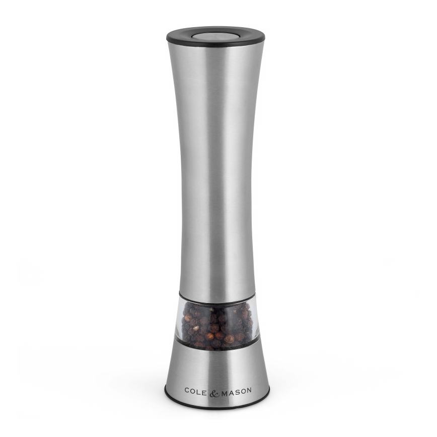 Cole&Mason - Sähköinen salt or pepper grinder BURFORD 4xAAA 18 cm mattakromi