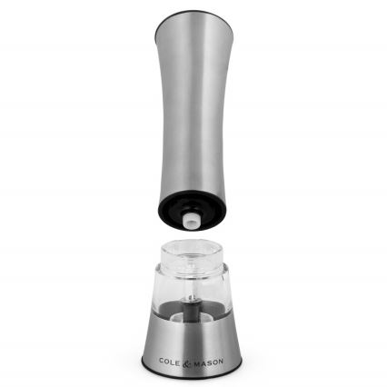Cole&Mason - Sähköinen salt or pepper grinder BURFORD 4xAAA 18 cm mattakromi