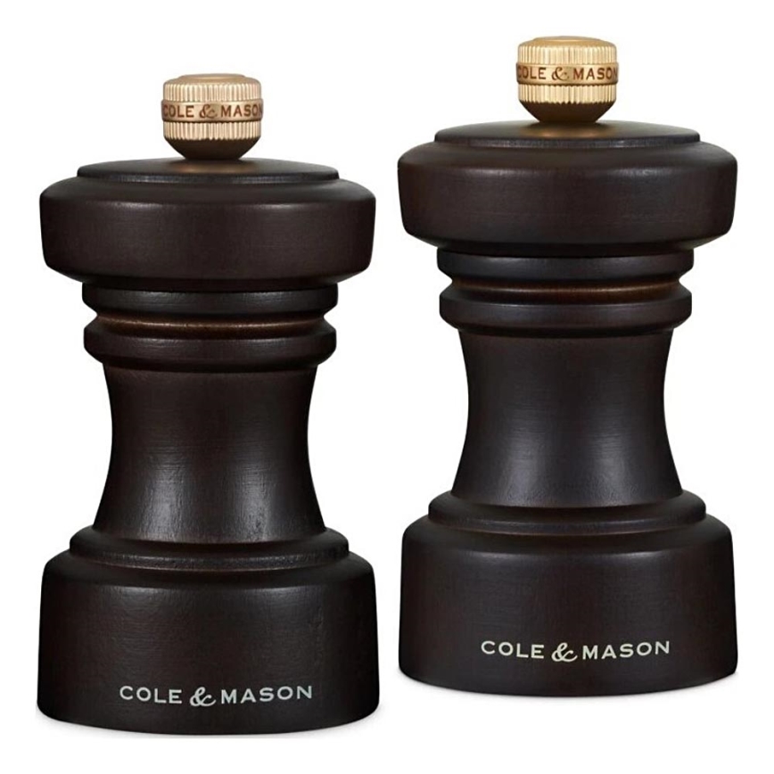 Cole&Mason - Suola- ja pippurimylly setti HOXTON 2 kpl 10,4 cm pyökki/ruskea