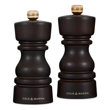Cole&Mason - Suola- ja pippurimylly setti LONDON 2 kpl 13 cm pyökki/ruskea