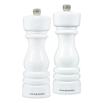 Cole&Mason - Suola- ja pippurimylly setti LONDON 2 kpl 18 cm pyökki/valkoinen