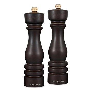 Cole&Mason - Suola- ja pippurimylly setti LONDON 2 kpl 22 cm pyökki/ruskea