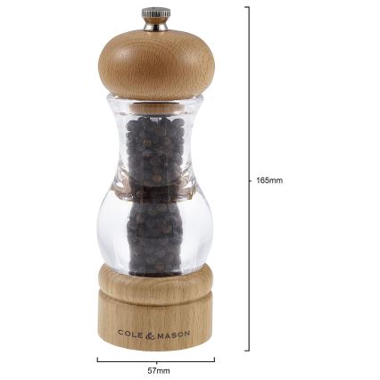 Cole&Mason - Suola- ja pippurimyllysetti BEECH 2 kpl pyökki 16,5 cm