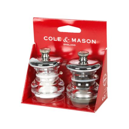 Cole&Mason - Suola- ja pippurimyllysetti BUTTON 2 kpl 6,5 cm