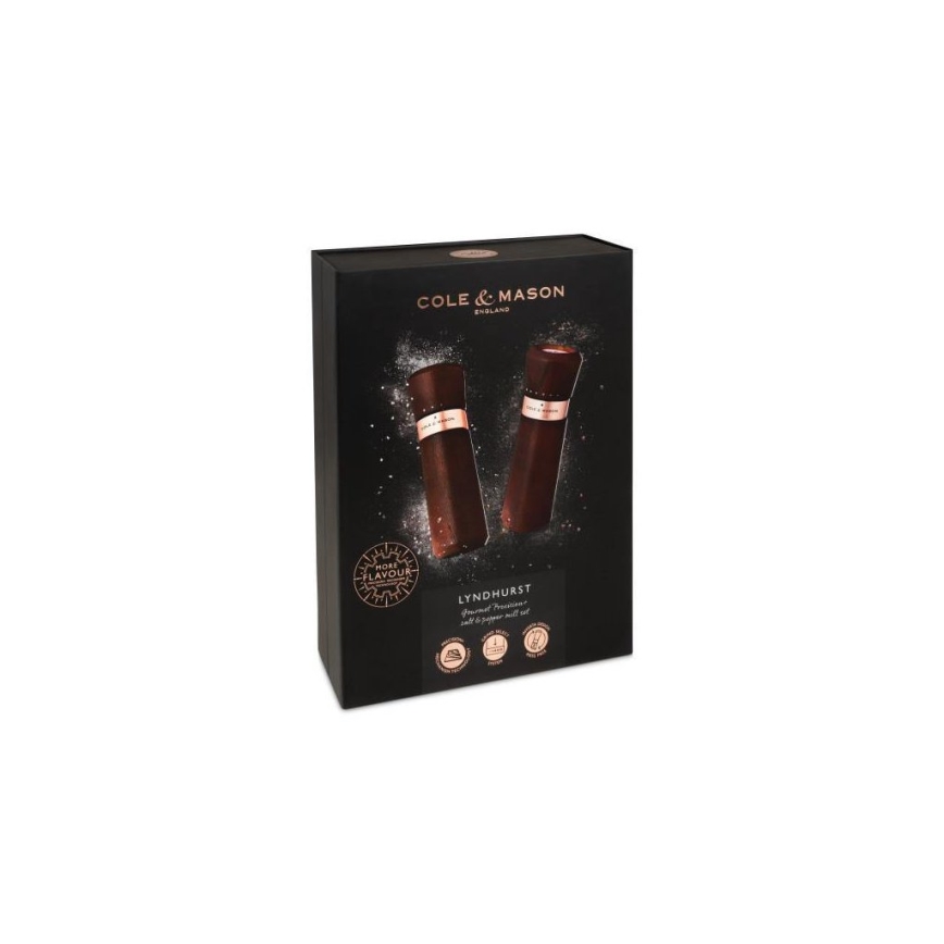 Cole&Mason - Suola- ja pippurimyllysetti LYNDHURST ROSE GOLD 2 kpl 18,5 cm saarni