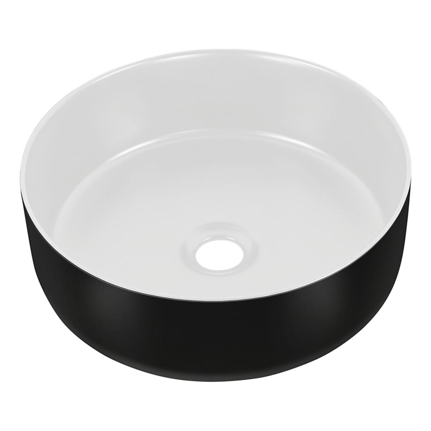COMAD UM-6259 SIMPLE 8. - Työtasoallas SIMPLE halkaisija 36 cm keramiikka/mattavalkoinen/matta musta