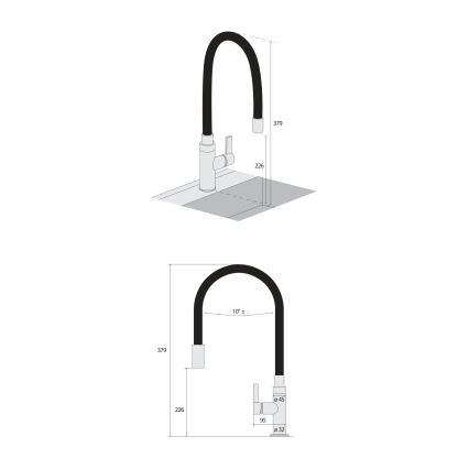 Concept BDC7138 - Keittiöhana joustavalla juoksuputkella, kiiltävä kromi/musta