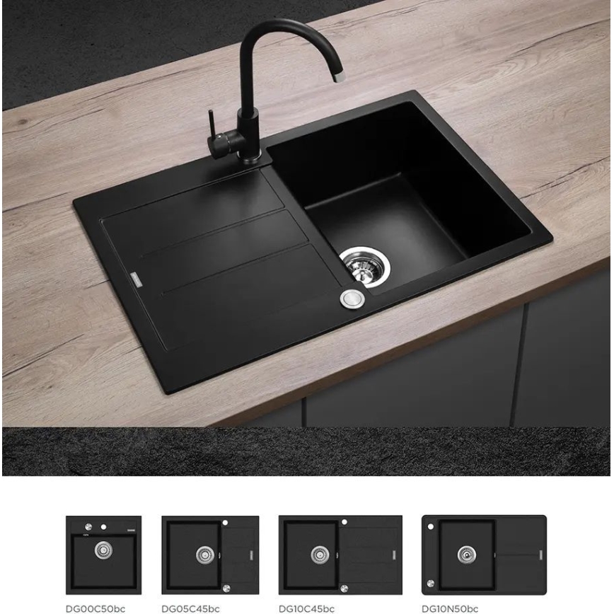 Concept BDG3334BC - Keittiöhana 33,5 cm, graniitti/musta