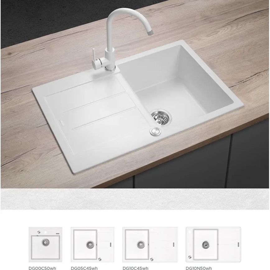 Concept BDG3334WH - Keittiöhana 33,5 cm graniitti/valkoinen