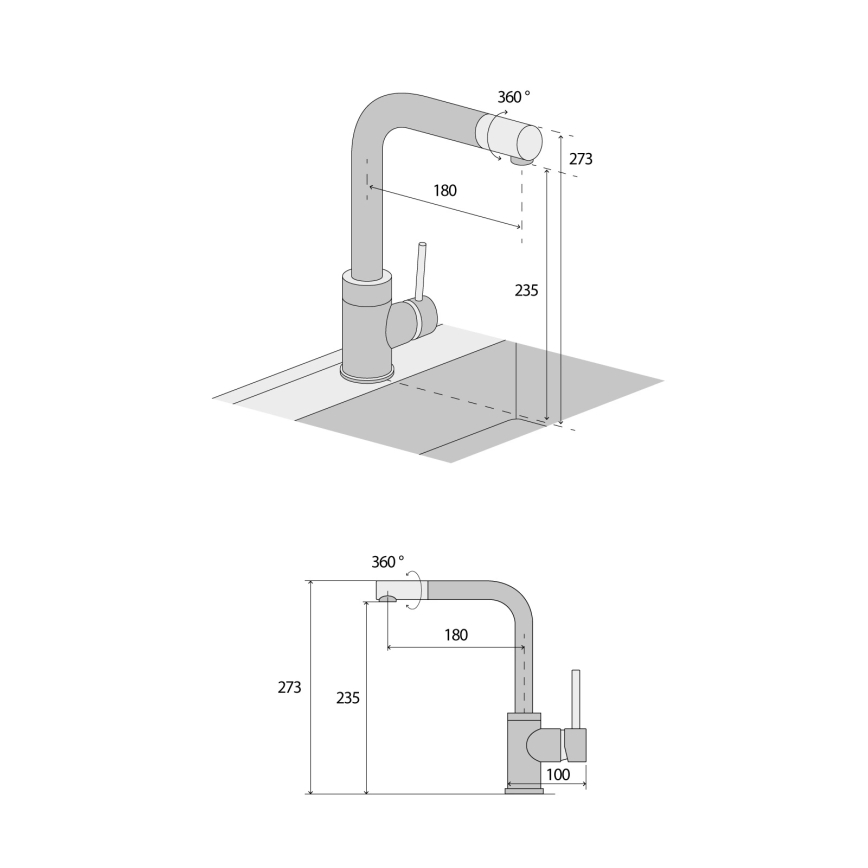 Concept BDG4327BC - Keittiöhana 27,3 cm graniitti/musta