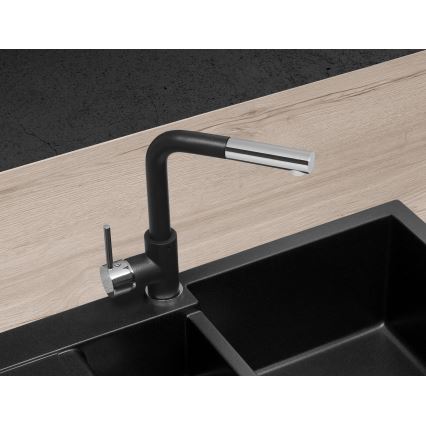 Concept BDG4527BC - Keittiöhana vedettävällä suihkupäällä 26,9 cm graniitti/musta