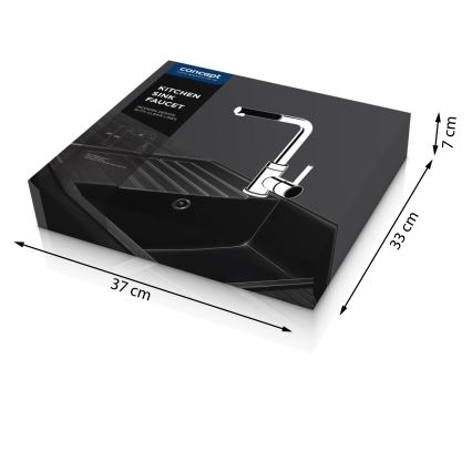 Concept BDG4527BC - Keittiöhana vedettävällä suihkupäällä 26,9 cm graniitti/musta