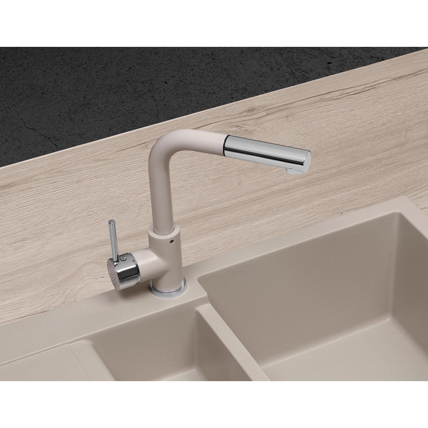 Concept BDG4527BE - keittiöhana ulosvedettävällä suihkupäällä 26,9 cm graniitti/beige