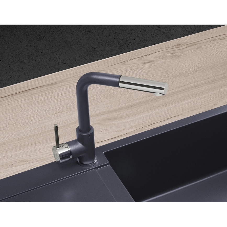 Concept BDG4527DG - Keittiöhana ulosvedettävällä suihkupäällä 26,9 cm graniitti/tummanharmaa