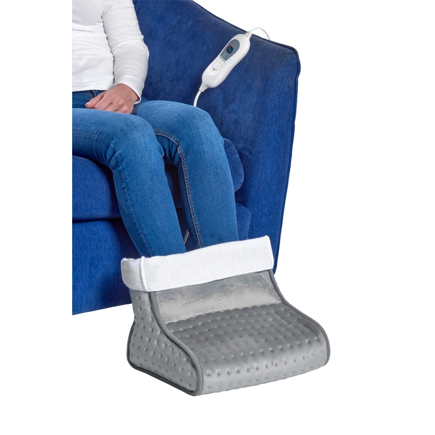 Concept BV1020 - Sähköinen lämmitettävä jalkatyyny 100W/230V 30x30 cm harmaa/valkoinen