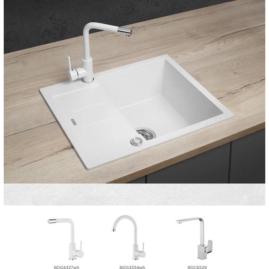 Concept DG05C45WH - Keittiöallas CUBIS 50x62 cm graniitti/valkoinen