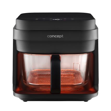 Concept FR5500 - Air Fryer GLASS & FAST 5,5 l 1200W/230V musta
