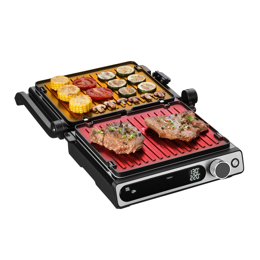 Concept ge3500 - Kontaktigrilli lämpötila-anturilla 2000W/230V musta