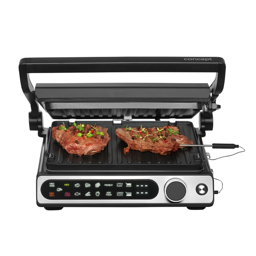 Concept ge3500 - Kontaktigrilli lämpötila-anturilla 2000W/230V musta