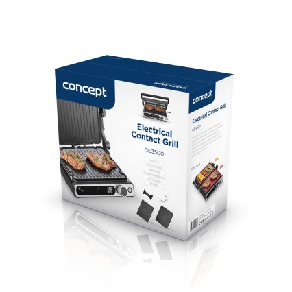 Concept ge3500 - Kontaktigrilli lämpötila-anturilla 2000W/230V musta