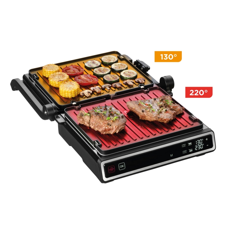 Concept ge3550 - Kontaktigrilli lämpötila-anturilla 2000W/230V musta