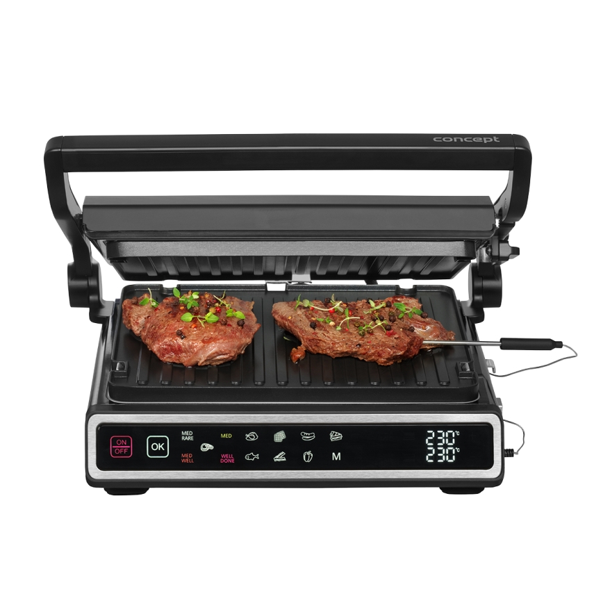 Concept ge3550 - Kontaktigrilli lämpötila-anturilla 2000W/230V musta