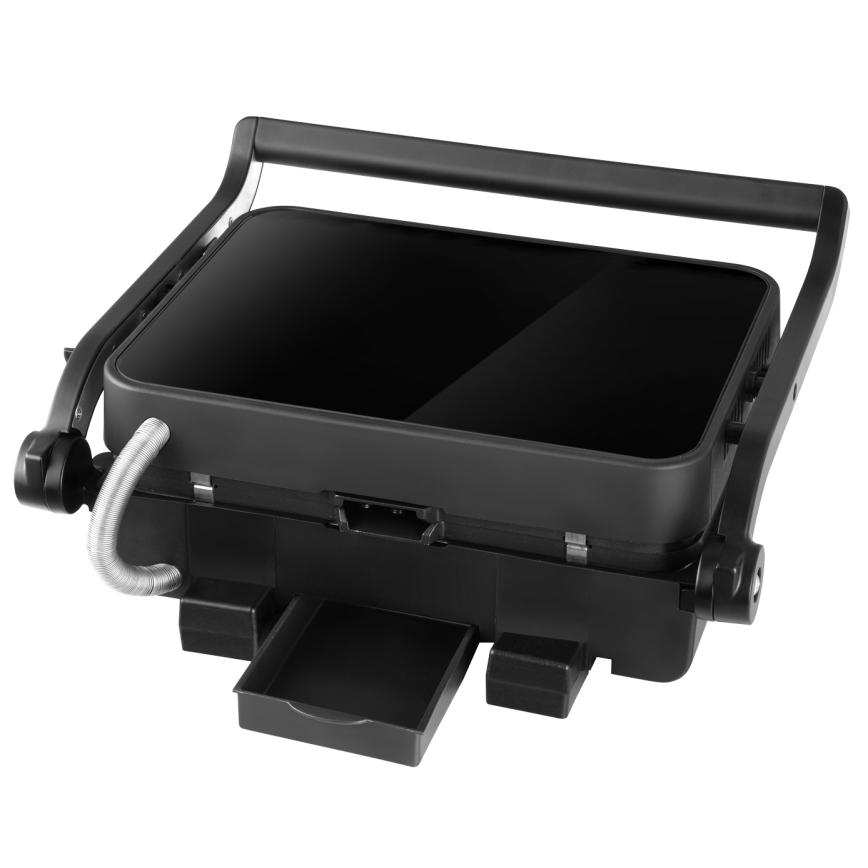 Concept ge3600 - Kontaktigrilli lämpötila-anturilla GLASS 2000W/230V musta