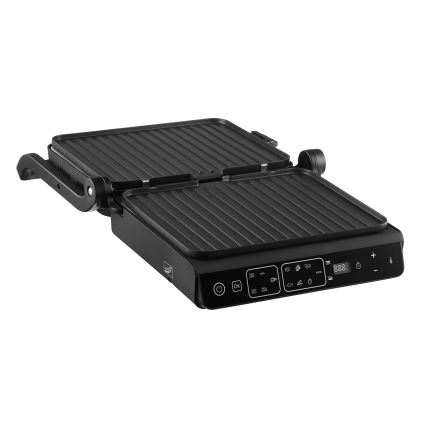 Concept ge3600 - Kontaktigrilli lämpötila-anturin kanssa GLASS 2000W/230V musta