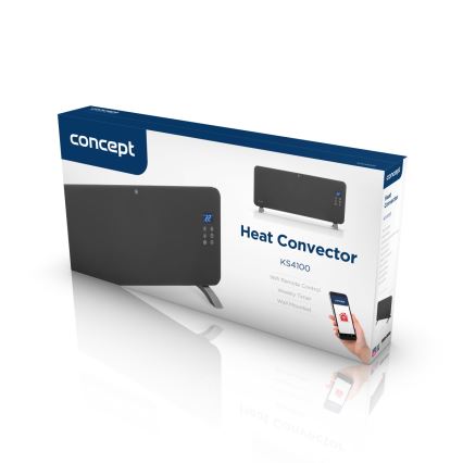 Concept KS4100 - Älykäs suora sähkölämmitin/konvektori 1000/2000W Wi-Fi IP24 harmaa